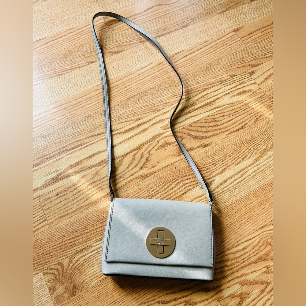 Kate Spade gray pebbled leather shoulder bag